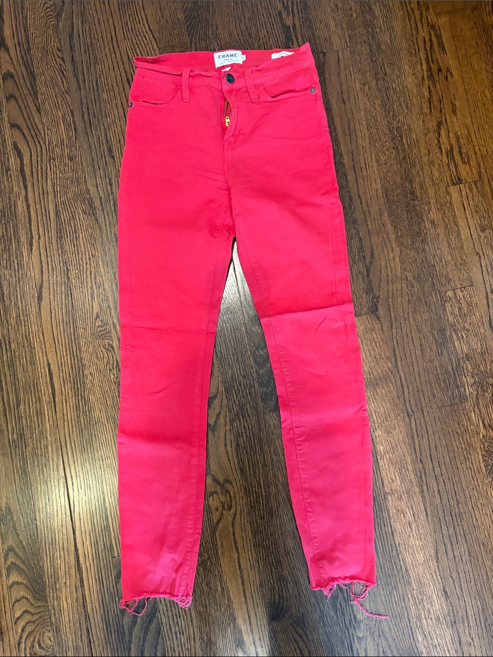 Frame Le High Skinny Red Jeans 25